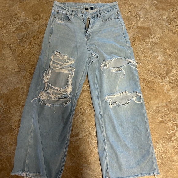 American Eagle Outfitters Denim - American Eagle Outfitters Curvy Stretch Super High-Rise Baggy Wide Leg Jeans